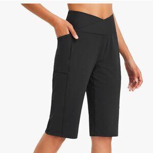 NWT- Balaef Black Workout Bermuda Shorts: Size Small